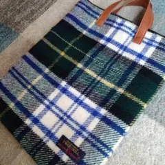 ❲TWEEDMILL❳ツイードミル ウール チェック トートバッグのサムネイル