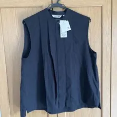 UNIQLOリネンブレンドノースリーブ ブラウス黒XLサイズ【新品未使用】