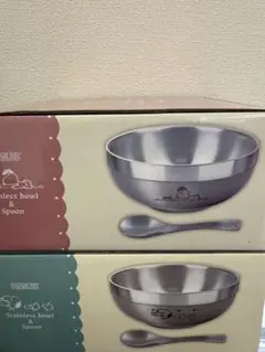 【新品未使用】　PEANUTS スヌーピー　ステンレスボウル＆スプーン　セット