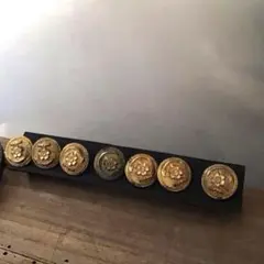 希少　アンティーク　花模様の金属製ボタン　6個セット