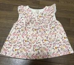 petit main 花柄フリルトップス 90