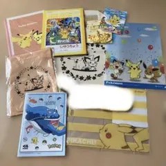 ポケモングッズセット（ノート3種、手提げ鞄、ファイル、まな板、ミニ巾着、他）9点