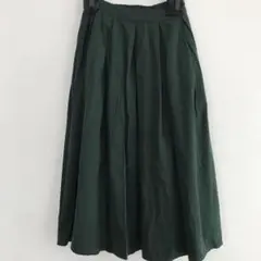 フレアスカート ロングスカート　緑スカート