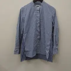 (14)UNIQLO +J ストライプ バンドカラーシャツ 長袖 M