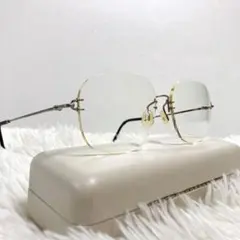 美品★HOYA メガネ　リムレス　日本産 PF001M レディース