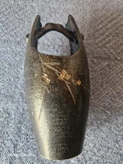 村田宏 高岡銅器 青銅花瓶 金彩 花器 華道具 オブジェ インテリア 置物