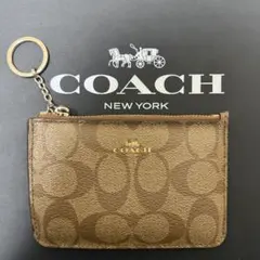 COACH コーチ シグネチャー コインケース カードケース キーリング付き