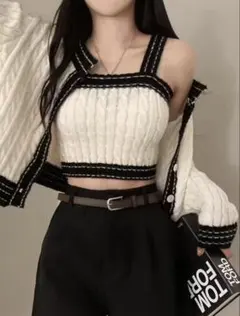 【ほぼ新品✨】ニットトップス バイカラー