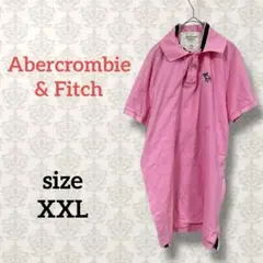 アバクロ【XXL】半袖ポロシャツ 大きめサイズ ロゴ刺繍 カジュアル スポーツ