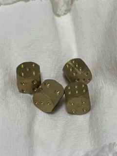 真鍮製金色サイコロ4個セット