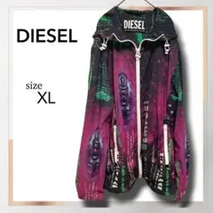 DIESEL ディーゼル ナイロンジャケット XL 総柄 グラフィックプリントのサムネイル