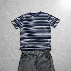 00s border jacquard tee navy normcoreのサムネイル