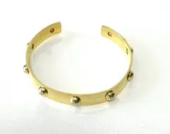 ゴールドカラー スタッズ バングル ブレスレット アクセサリー