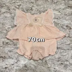 バースデイ　コトリ　cottoli ピンク フリルロンパース 70cm