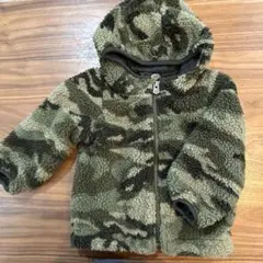 キッズ　GAP 迷彩柄フリースジャケット 18-24ヶ月　90 アウター　ボア