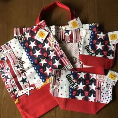 レッスンバッグ 4点セット　赤系 市販品