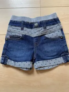 〈ハッシュアッシュ〉ハート型ポケット付き デニム ショートパンツ 110cm