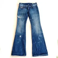 DIESEL LOUVELY W25 ブーツカット フレアデニム ダメージ加工のサムネイル