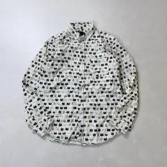 rovtski 総柄 シャツ ネコ 猫 リネン混 日本製のサムネイル