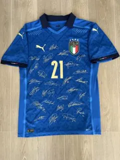 【美品】イタリア代表 ユーロ2020 優勝記念ユニフォーム プリントサイン入り