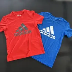 adidas Tシャツ 赤 青 2枚セット⑤⑤