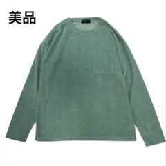 BACK NUMBER ワッフルロンT グリーン 長袖 ポケット L メンズ