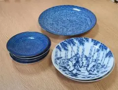 備前哲三郎窯　セット　大皿1枚 中皿2枚　小皿4枚　昭和レトロ
