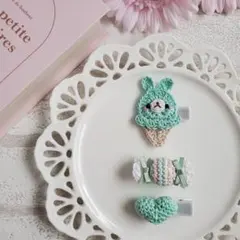 ୨୧ヘアクリップセットA-84୨୧ベビー&キッズ⑅﻿ハンドメイド⑅﻿