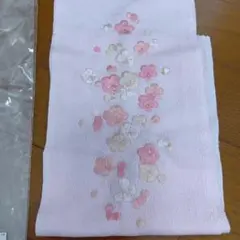 専用半襟　花柄刺繍 ピンク