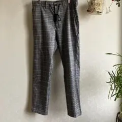 THE SHOP TK グレー系チェック カジュアルパンツ
