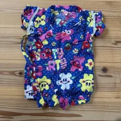 カラフルな花柄 ベビー甚平 70