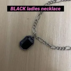 ブラックオクタゴン　ペンダントネックレス
