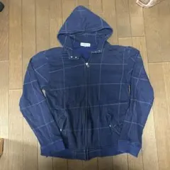 Y2K ジップパーカー　フーディ　　チェック　短丈