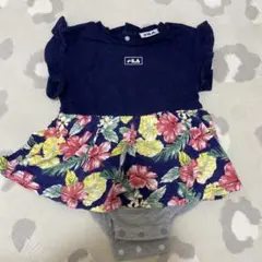 【FILA】アロハ柄ロンパースワンピ