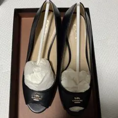 スペシャルタイムセールCOACH ブラック オープントゥ ハイヒール