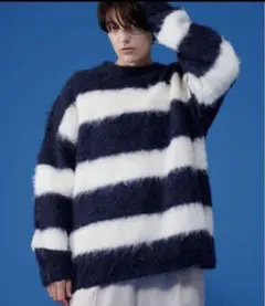 超人気商品即購入可能ONCILYシャギーボーダーニット