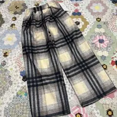 新品未使用　Re:EDIT 起毛ストレッチ　シャギー　チェック柄　ワイドパンツ