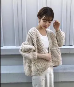 etretokyo ハンドメイドニットガウン　復刻 ETRE TOKYO - ハンドメイド ニット ガウン - HAND MADE KNIT GOWN GREY