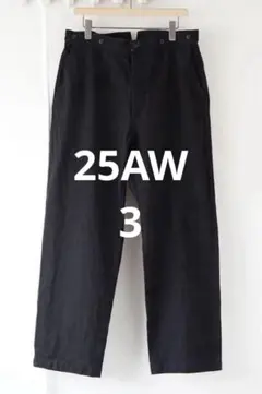 COMOLI ブラックデニム オーバーパンツ 25AW