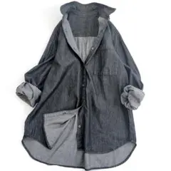 アーバンリサーチドアーズ　オーバーサイズ　デニムシャツ　ブラウス　チュニック　黒