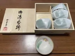 香蘭社　花柄湯飲み5個セット 木箱付き