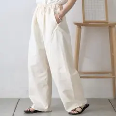 接触冷感ピコレースツイルバレルパンツ CIAOPANIC TYPY Lサイズ