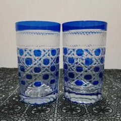 v*a様 島津切子 薩摩ガラス工芸 薩摩ビードロ 八角龍目 タンブラー 未使用品