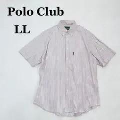 ポロクラブ♦︎半袖シャツ XL ボタンダウン ストライプ 大きいサイズ ピンクのサムネイル