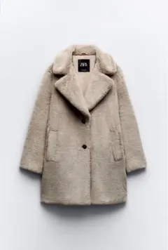 ZARA ベージュ 毛皮・ファーコート