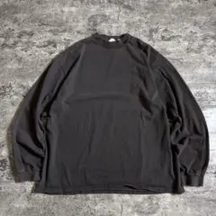 90s ナイキ モックネック ロンT USA製 XL 黒ゆるダボビッグシルエット