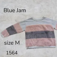 Blue Jam フリースニット MサイズふわもこボーダートップスM秋冬人気配色