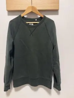 ユニクロ　079425 ダークグリーン ラグランスリーブ トレーナー