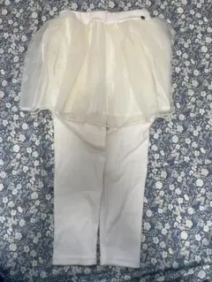 petit main ホワイトレギンスチュチュつき　110 秋冬向き