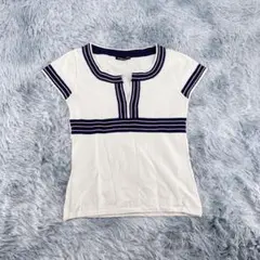 『VIVIENNE TAM』 ヴィヴィアンタム　トップス　マリン　バイカラーのサムネイル